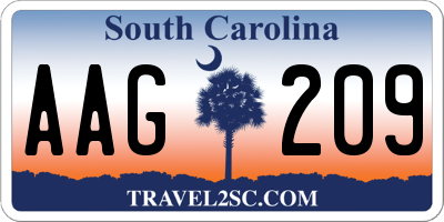 SC license plate AAG209