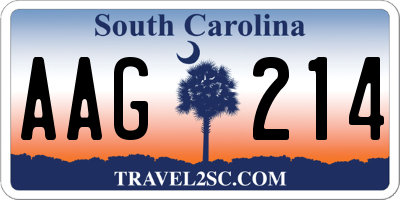 SC license plate AAG214