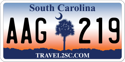 SC license plate AAG219