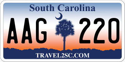 SC license plate AAG220