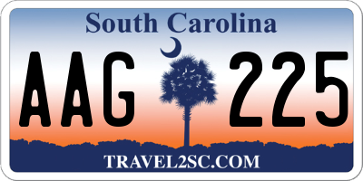 SC license plate AAG225