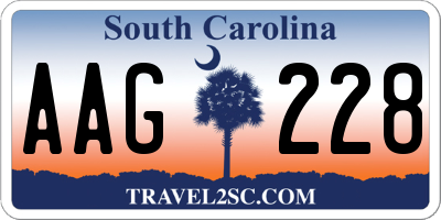 SC license plate AAG228