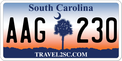 SC license plate AAG230