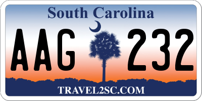 SC license plate AAG232