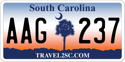 SC license plate AAG237