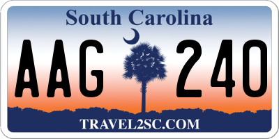 SC license plate AAG240