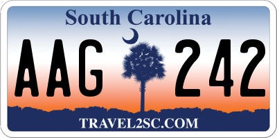 SC license plate AAG242