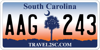 SC license plate AAG243