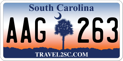 SC license plate AAG263