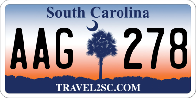 SC license plate AAG278