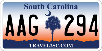 SC license plate AAG294