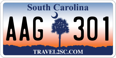 SC license plate AAG301