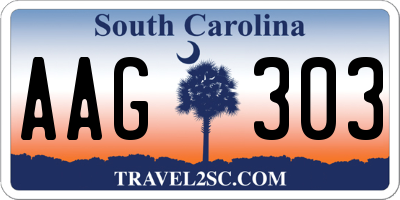 SC license plate AAG303