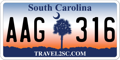 SC license plate AAG316