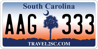 SC license plate AAG333