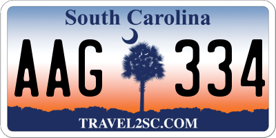 SC license plate AAG334