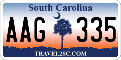 SC license plate AAG335