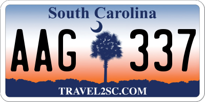 SC license plate AAG337