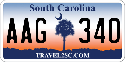 SC license plate AAG340