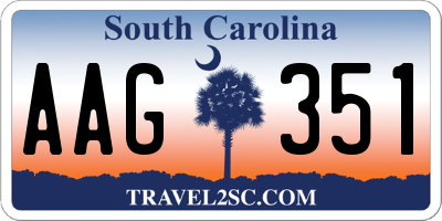 SC license plate AAG351