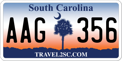 SC license plate AAG356