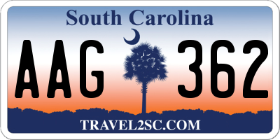 SC license plate AAG362