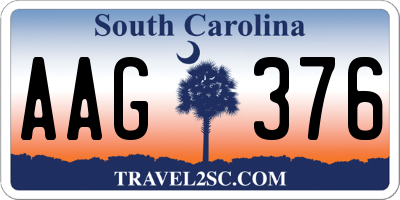 SC license plate AAG376