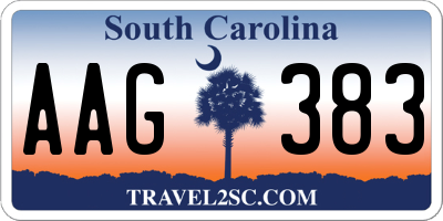 SC license plate AAG383