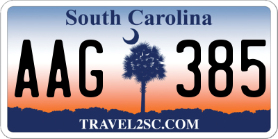 SC license plate AAG385