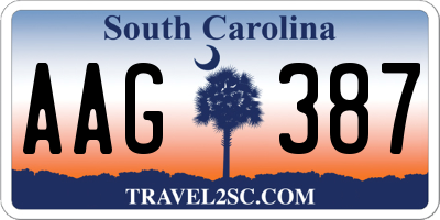 SC license plate AAG387