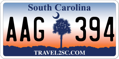 SC license plate AAG394