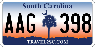 SC license plate AAG398