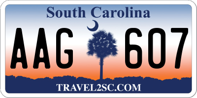 SC license plate AAG607