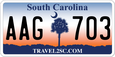 SC license plate AAG703