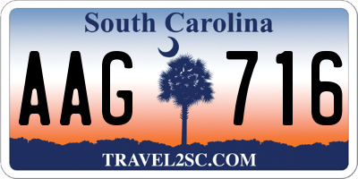 SC license plate AAG716