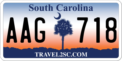 SC license plate AAG718