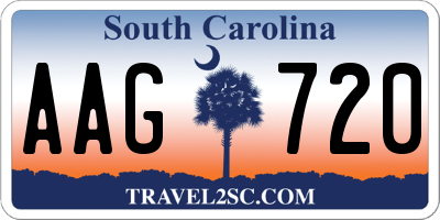 SC license plate AAG720