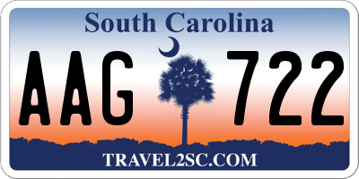 SC license plate AAG722