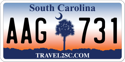 SC license plate AAG731