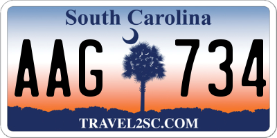 SC license plate AAG734