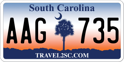 SC license plate AAG735