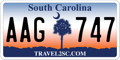 SC license plate AAG747