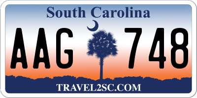 SC license plate AAG748