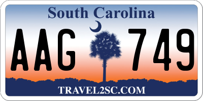 SC license plate AAG749