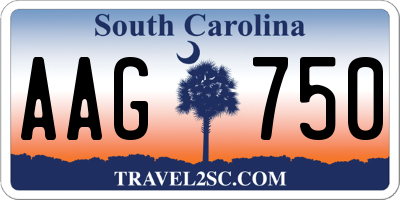 SC license plate AAG750