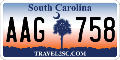 SC license plate AAG758