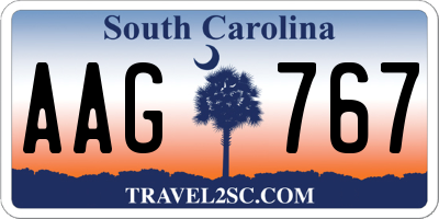 SC license plate AAG767