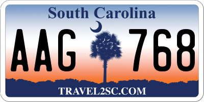 SC license plate AAG768