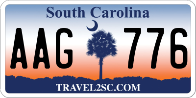 SC license plate AAG776