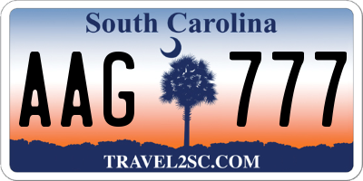 SC license plate AAG777